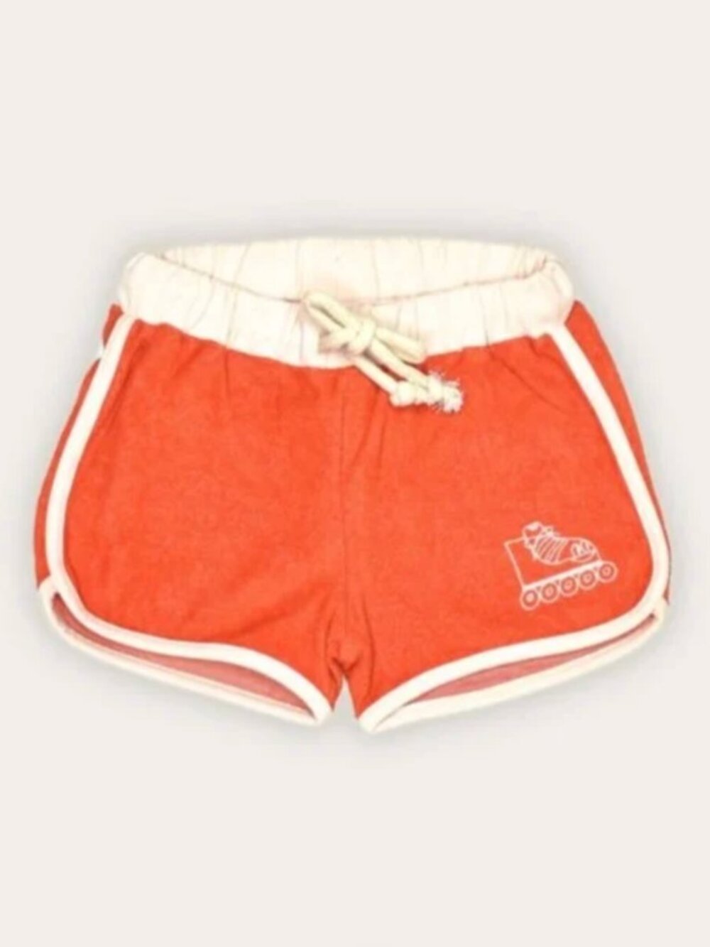 Maison Tadaboum Nicolas Shorts Embroidered Orange Terry Cloth